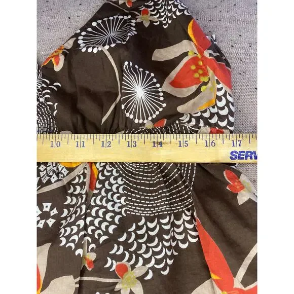 Old Navy Dress Women's XL Brown Print 2007 Y2K 100% Cotton Boho Fairy Cottage - Picture 2 of 7